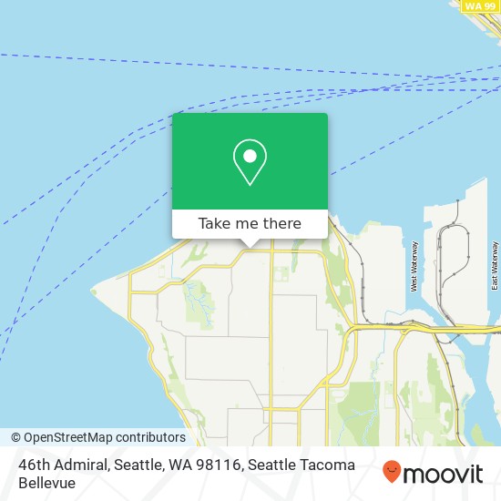 Mapa de 46th Admiral, Seattle, WA 98116