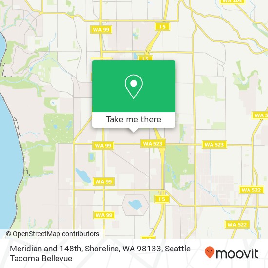 Mapa de Meridian and 148th, Shoreline, WA 98133