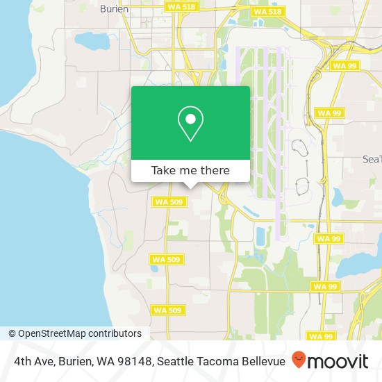 Mapa de 4th Ave, Burien, WA 98148