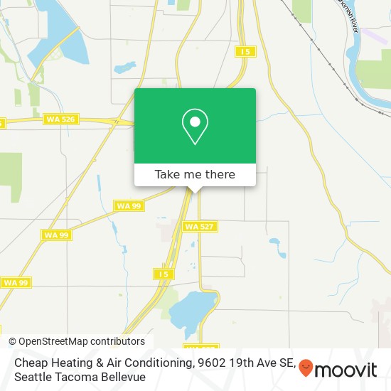 Mapa de Cheap Heating & Air Conditioning, 9602 19th Ave SE