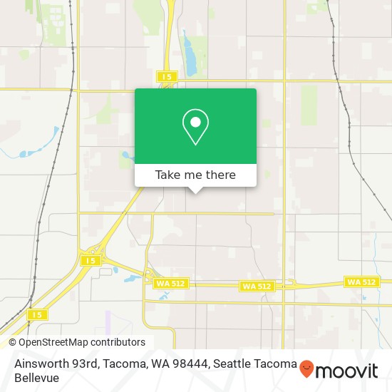 Mapa de Ainsworth 93rd, Tacoma, WA 98444