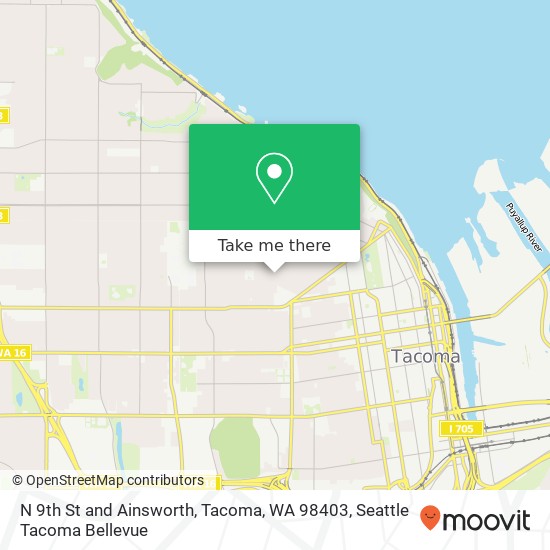 Mapa de N 9th St and Ainsworth, Tacoma, WA 98403