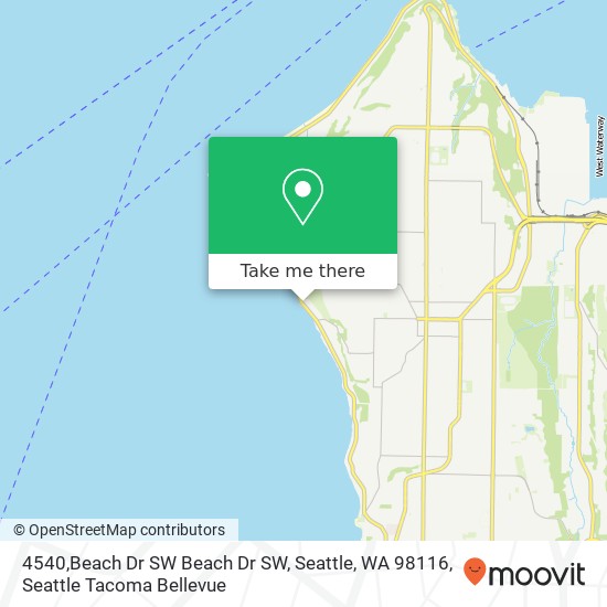Mapa de 4540,Beach Dr SW Beach Dr SW, Seattle, WA 98116