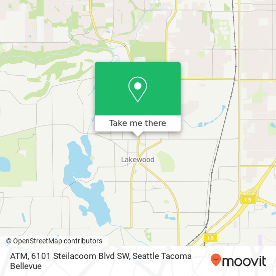 ATM, 6101 Steilacoom Blvd SW map