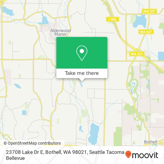 Mapa de 23708 Lake Dr E, Bothell, WA 98021