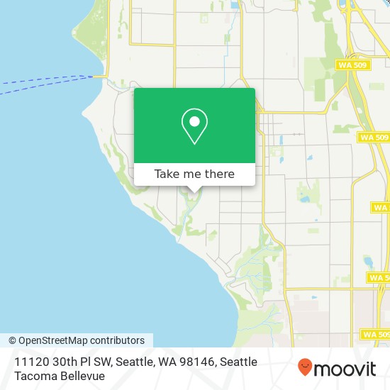 Mapa de 11120 30th Pl SW, Seattle, WA 98146