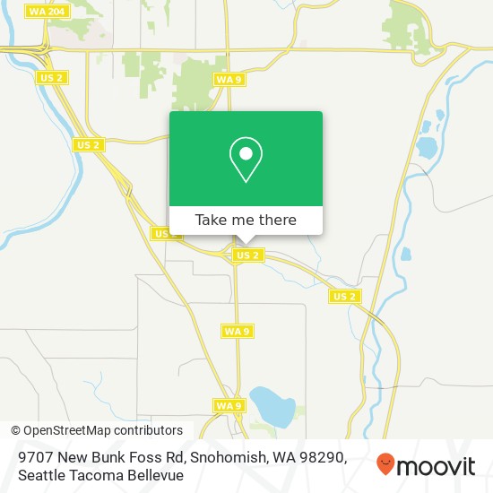 Mapa de 9707 New Bunk Foss Rd, Snohomish, WA 98290