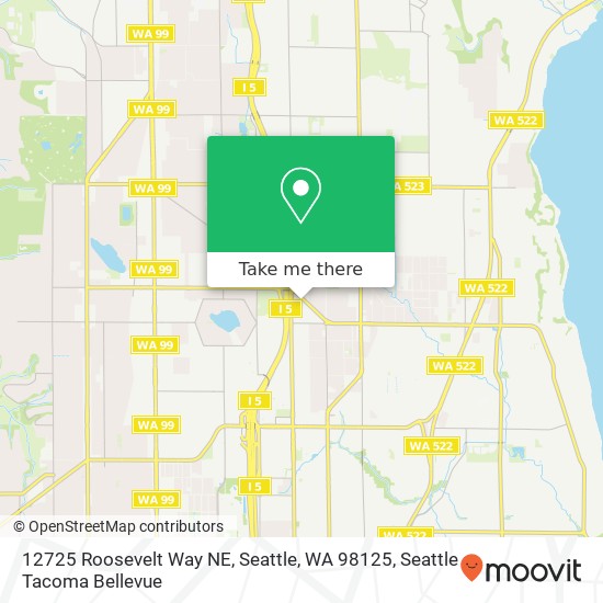 Mapa de 12725 Roosevelt Way NE, Seattle, WA 98125
