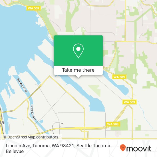 Mapa de Lincoln Ave, Tacoma, WA 98421