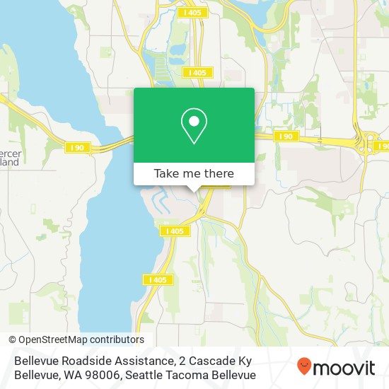 Mapa de Bellevue Roadside Assistance, 2 Cascade Ky Bellevue, WA 98006