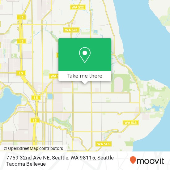 Mapa de 7759 32nd Ave NE, Seattle, WA 98115