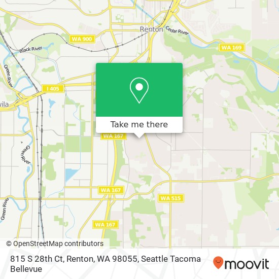 Mapa de 815 S 28th Ct, Renton, WA 98055