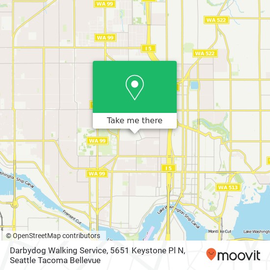 Mapa de Darbydog Walking Service, 5651 Keystone Pl N