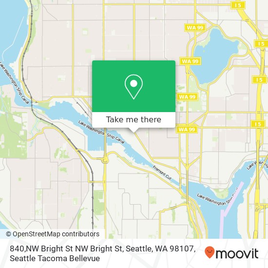 Mapa de 840,NW Bright St NW Bright St, Seattle, WA 98107