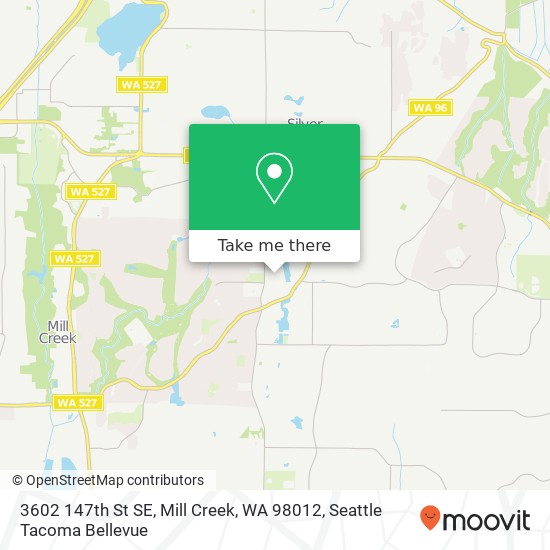 Mapa de 3602 147th St SE, Mill Creek, WA 98012