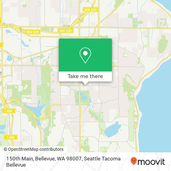 150th Main, Bellevue, WA 98007 map