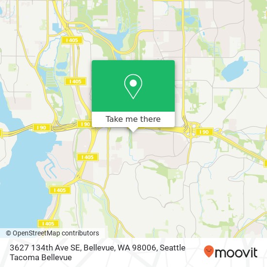 Mapa de 3627 134th Ave SE, Bellevue, WA 98006