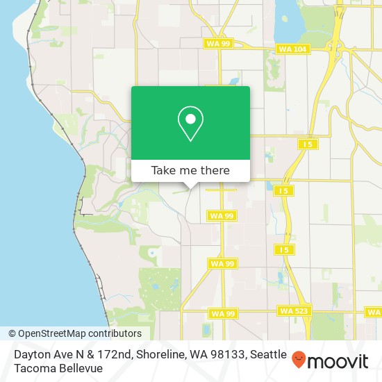 Mapa de Dayton Ave N & 172nd, Shoreline, WA 98133