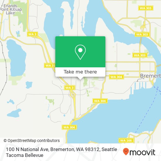Mapa de 100 N National Ave, Bremerton, WA 98312