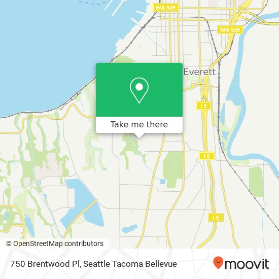 Mapa de 750 Brentwood Pl, Everett, WA 98203