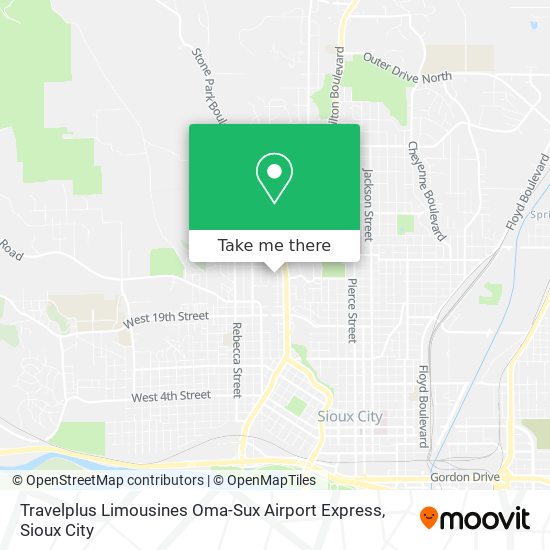 How to get to Travelplus Limousines Oma-Sux Airport Express in Sioux City  by Bus?