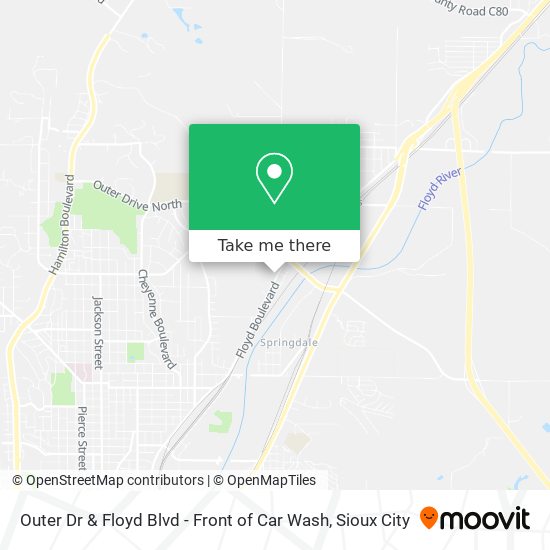 Outer Dr & Floyd Blvd - Front of Car Wash map