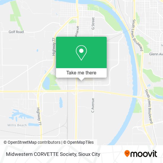 Midwestern CORVETTE Society map