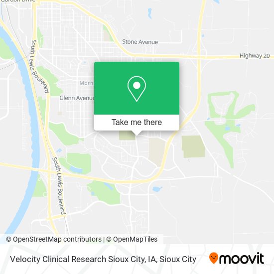 Mapa de Velocity Clinical Research Sioux City, IA