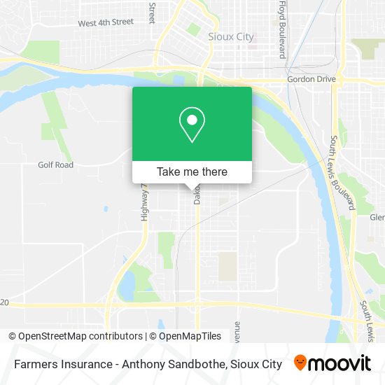 Farmers Insurance - Anthony Sandbothe map