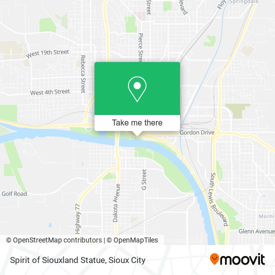 Mapa de Spirit of Siouxland Statue