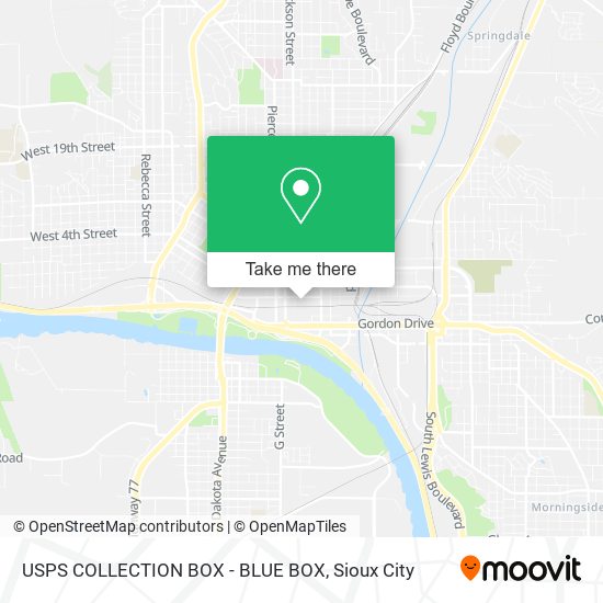 Mapa de USPS COLLECTION BOX - BLUE BOX