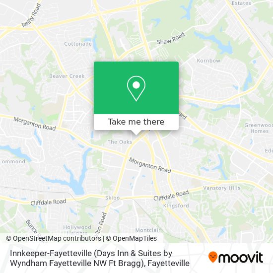 Mapa de Innkeeper-Fayetteville (Days Inn & Suites by Wyndham Fayetteville NW Ft Bragg)