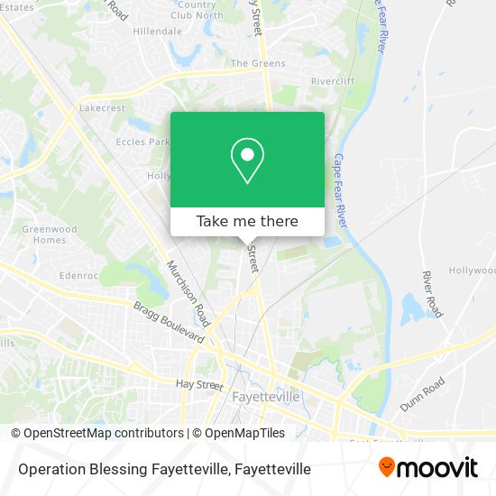 Operation Blessing Fayetteville map