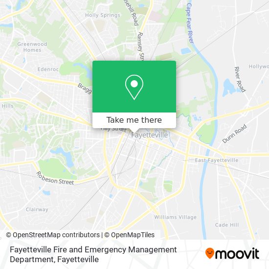 Fayetteville Fire and Emergency Management Department map