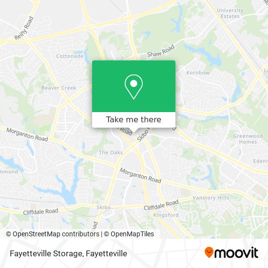 Mapa de Fayetteville Storage