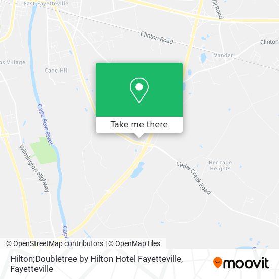 Mapa de Hilton;Doubletree by Hilton Hotel Fayetteville
