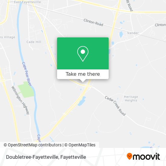 Doubletree-Fayetteville map