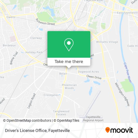 Driver's License Office map