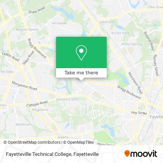 Mapa de Fayetteville Technical College