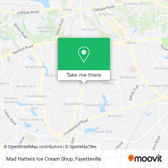 Mad Hatters Ice Cream Shop map