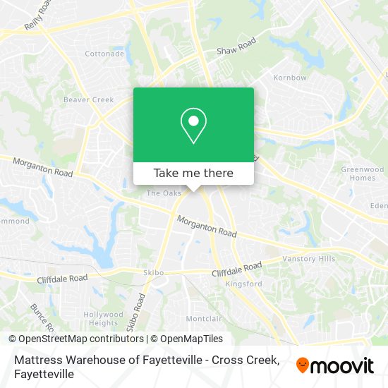 Mapa de Mattress Warehouse of Fayetteville - Cross Creek