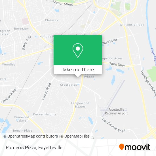 Romeo's Pizza map