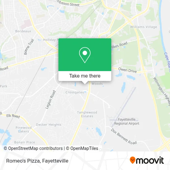 Romeo's Pizza map