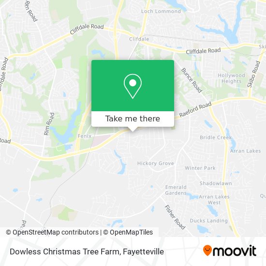 Dowless Christmas Tree Farm map