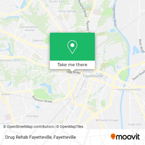 Mapa de Drug Rehab Fayetteville