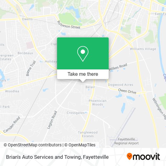 Brian's Auto Services and Towing map