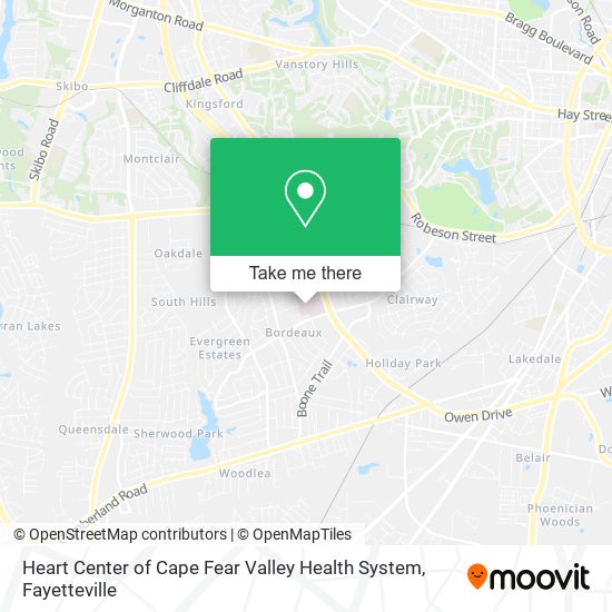 Mapa de Heart Center of Cape Fear Valley Health System