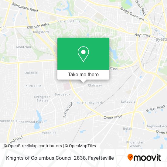 Knights of Columbus Council 2838 map