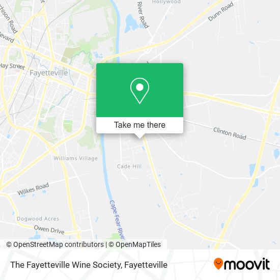 The Fayetteville Wine Society map