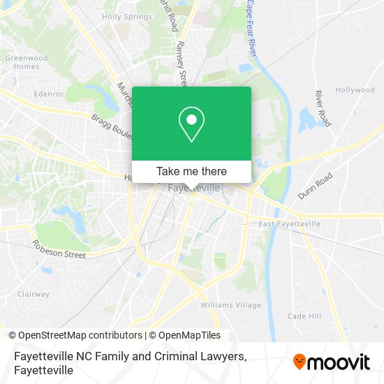 Fayetteville NC Family and Criminal Lawyers map